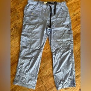 Dickies cargo scrub pants. Ceil colored.